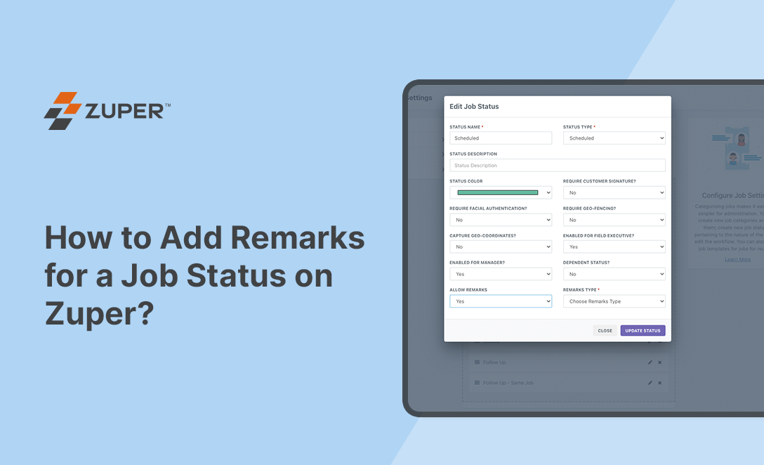 How to Add Remarks for a Job Status on Zuper