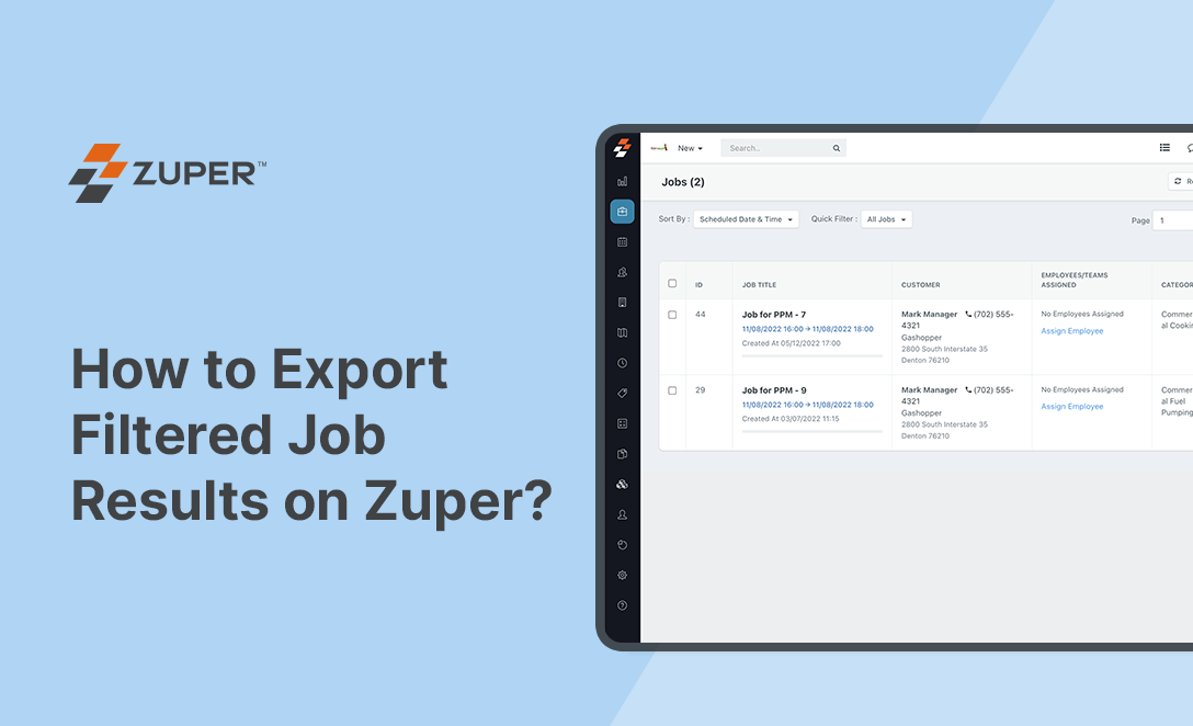 How to Export Filtered Job Results on Zuper