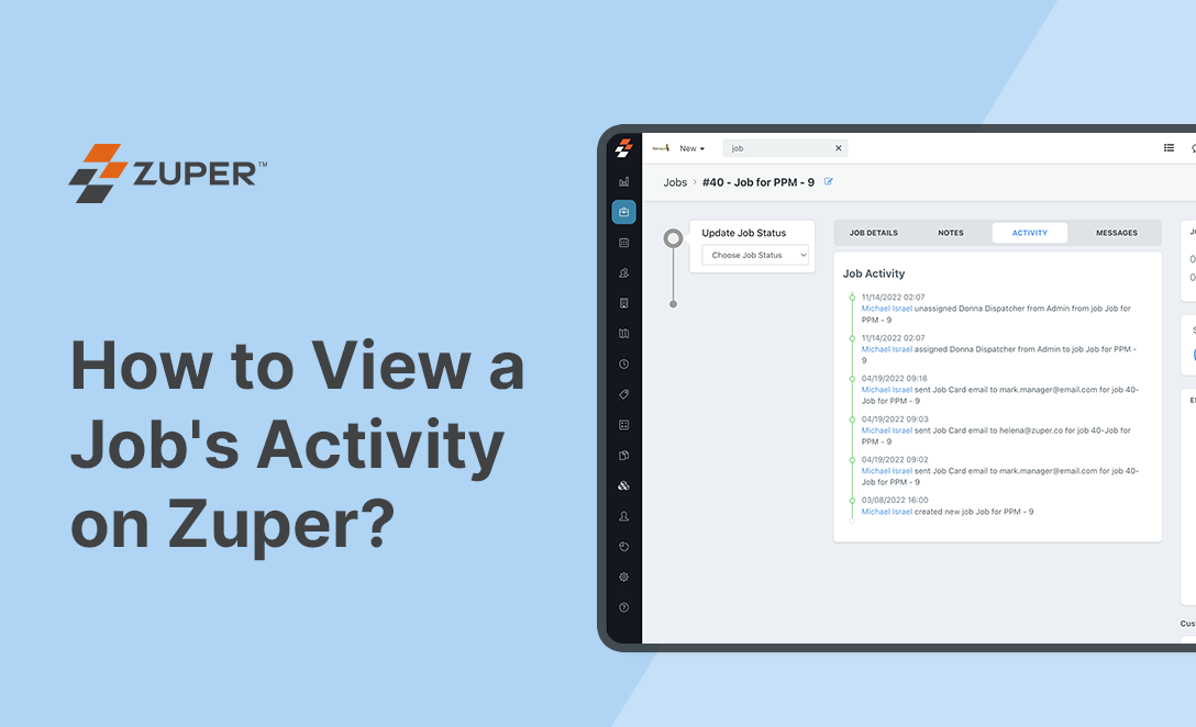 How to View a Job’s Activity on Zuper