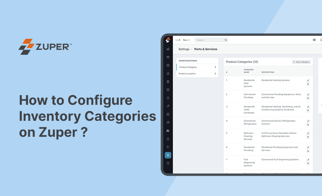 How to Configure Inventory Categories on Zuper