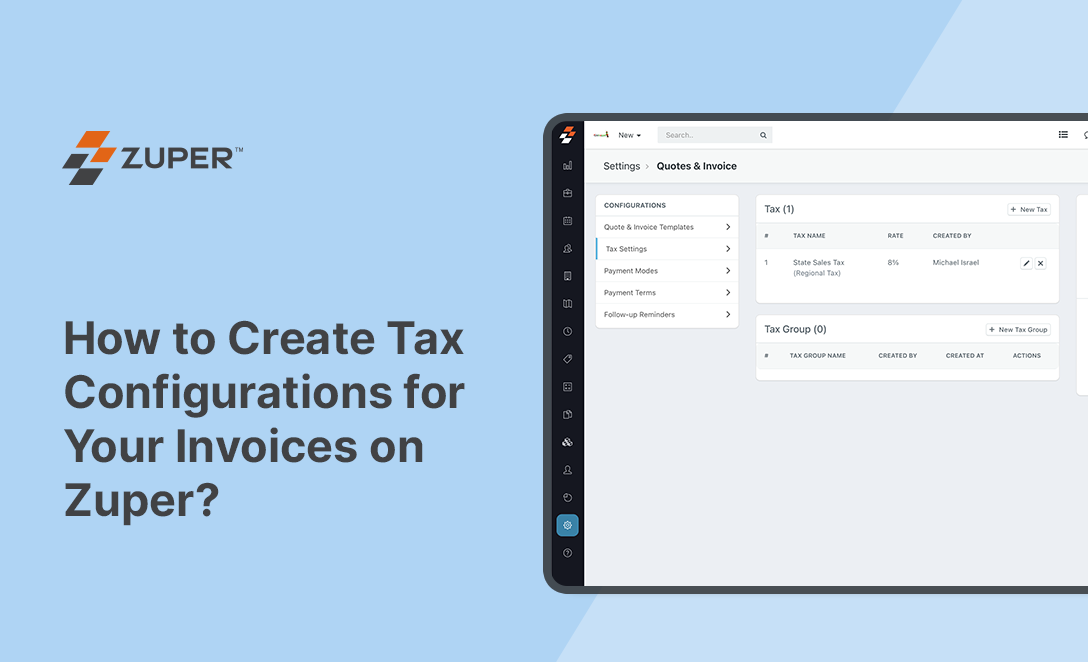 How to Create Tax Configurations for Your Invoices on Zuper