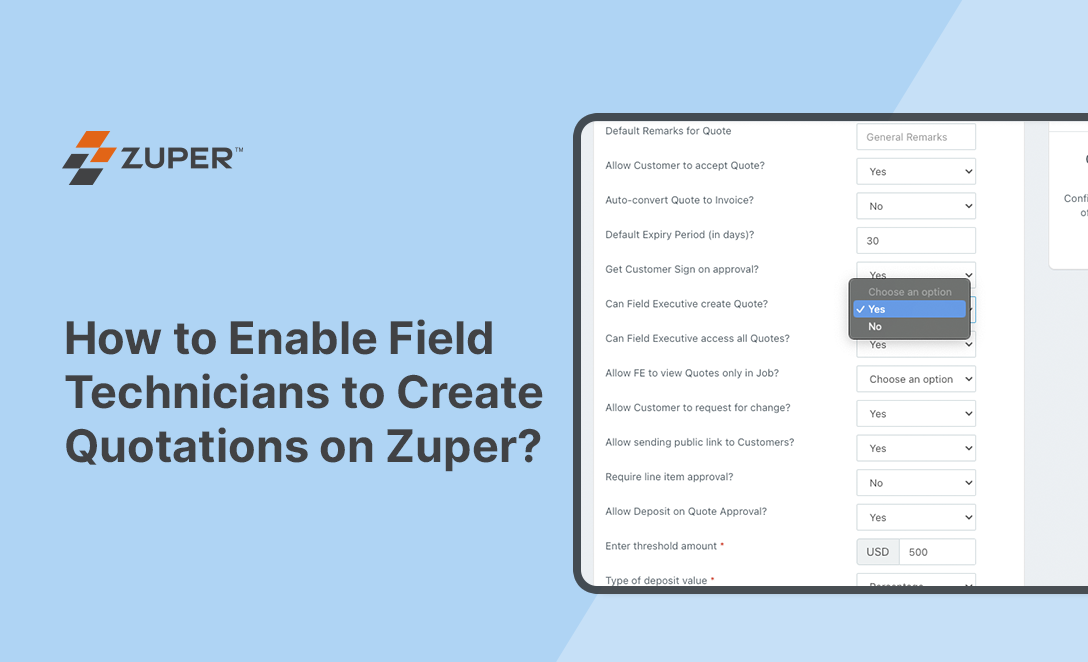 How to Enable Field Technicians to Create Quotations on Zuper