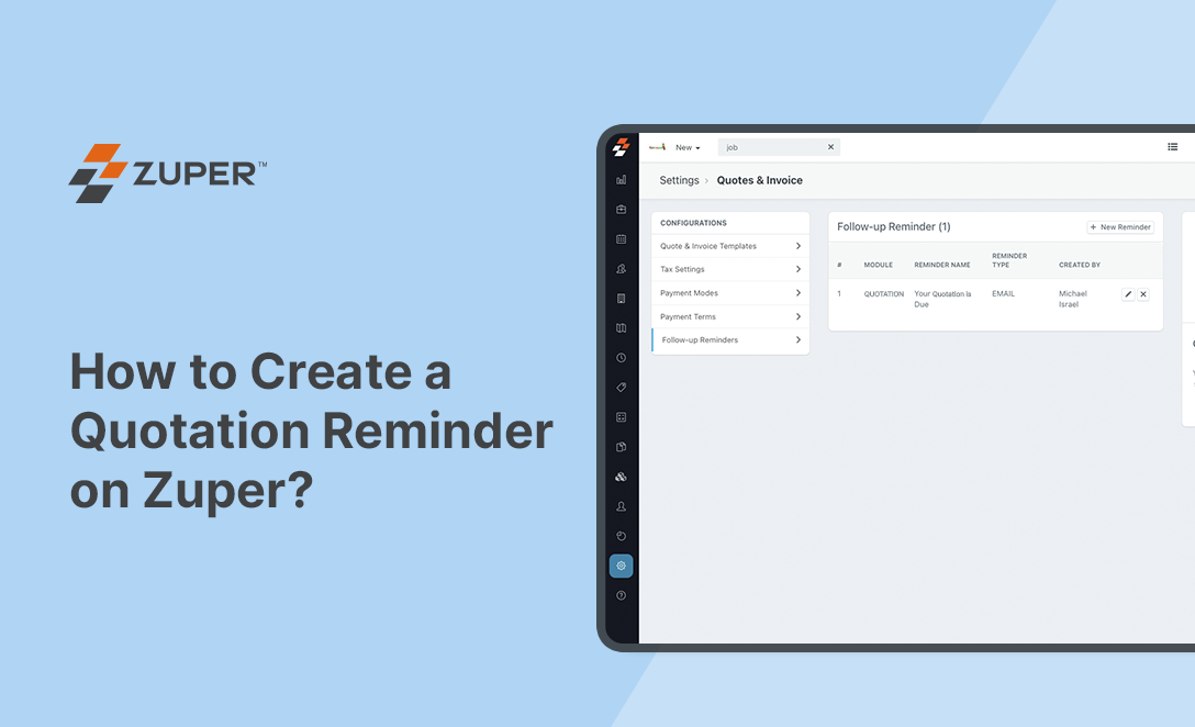 How to Create a Quotation Reminder on Zuper
