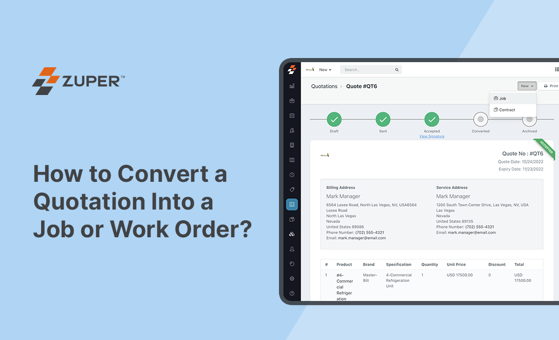 How to Convert a Quotation Into a Job or Work Order?