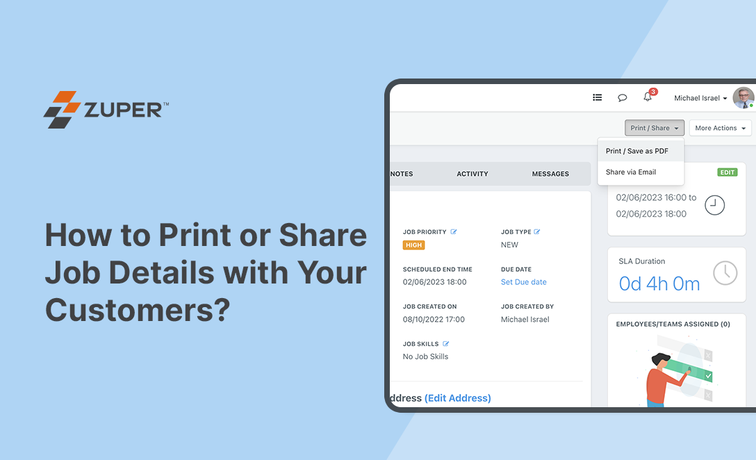 How to Print or Share Job Details with Your Customers