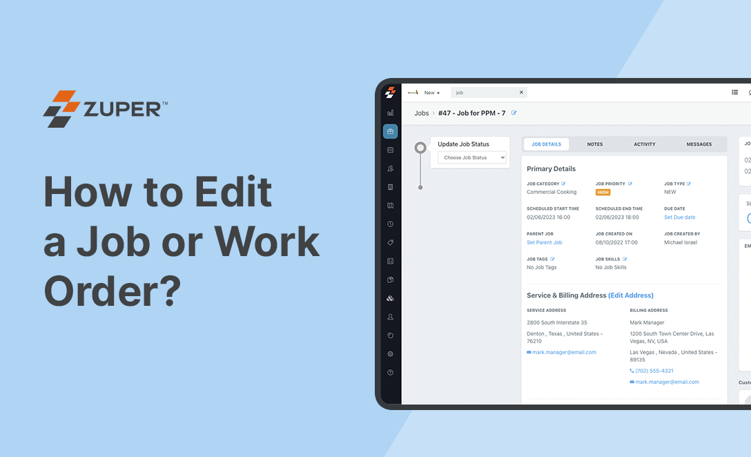 How to Edit a Job or Work Order