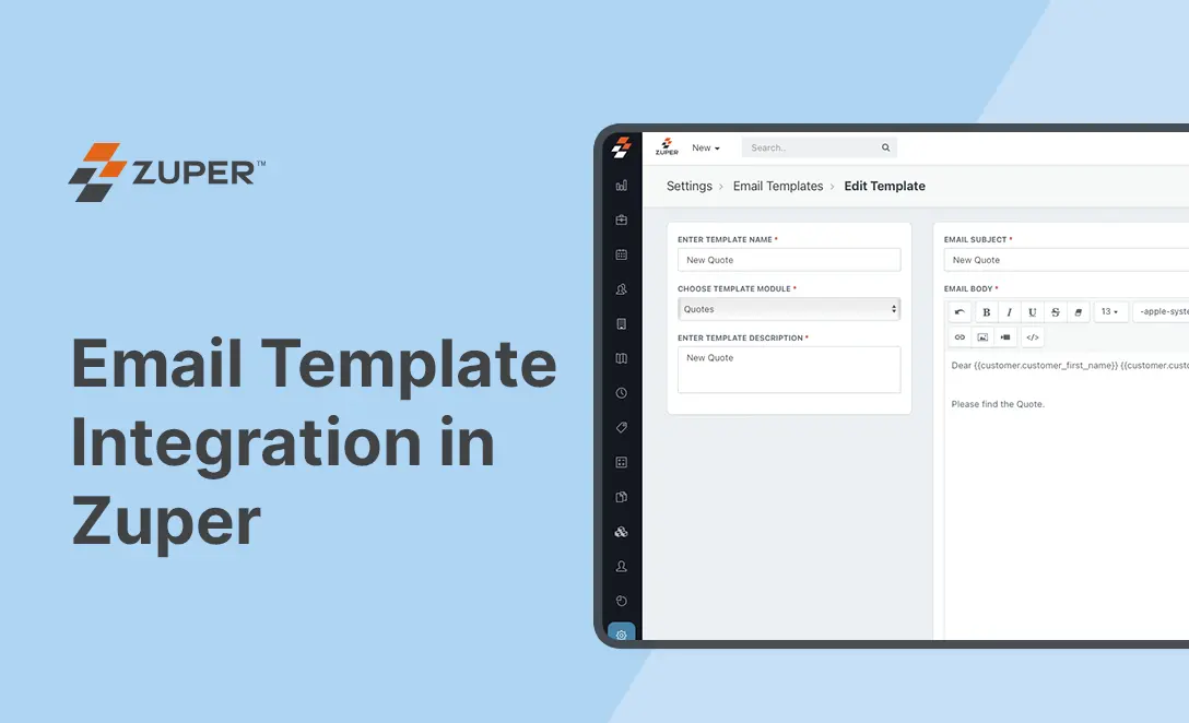 Email Template Integration in Zuper