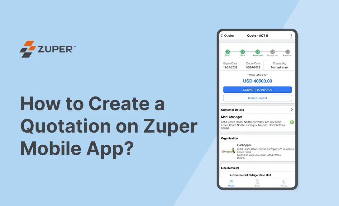 How to Create a Quotation on Zuper Mobile App?
