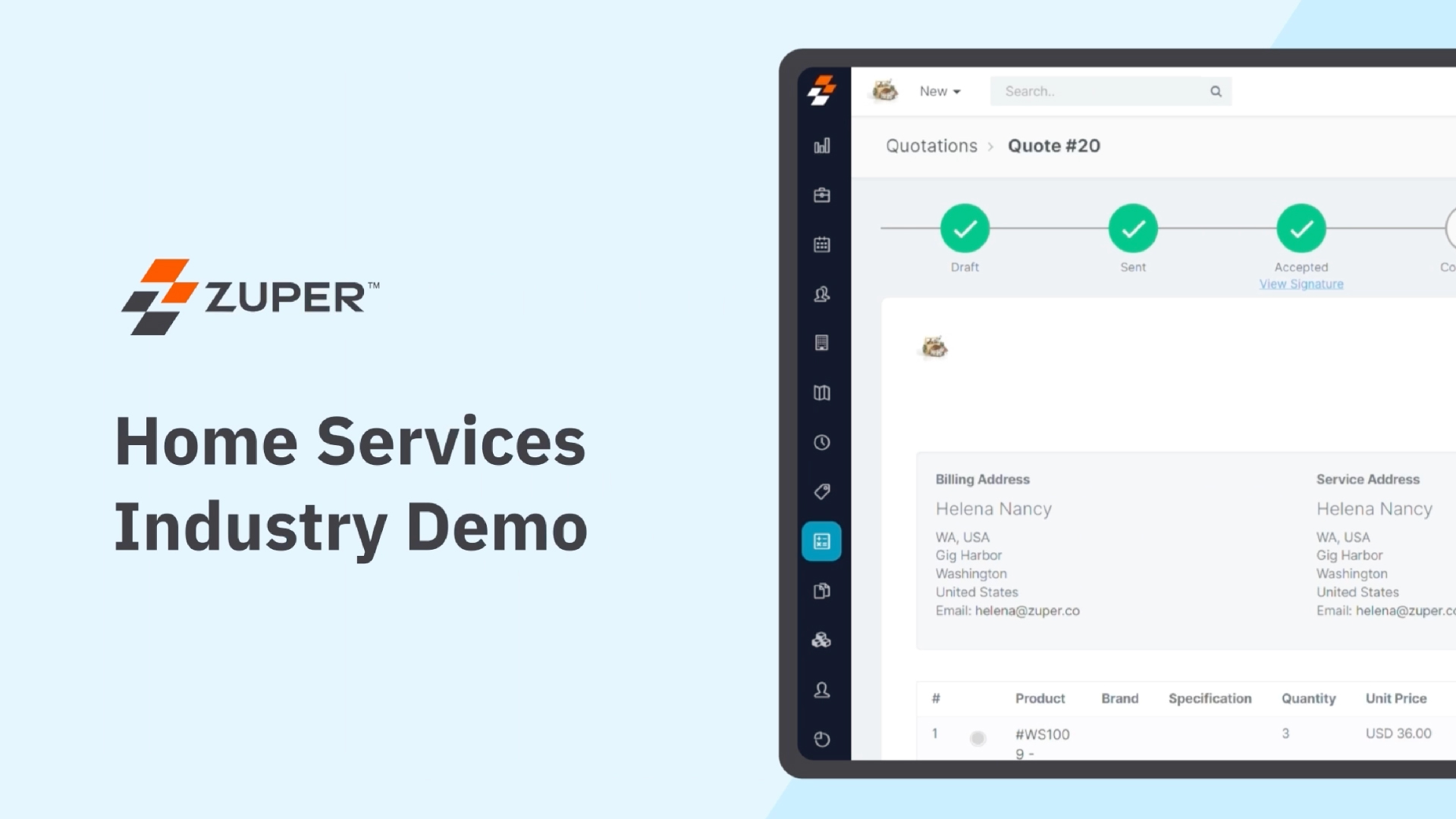 Zuper Overview Demo for Residential Services Industry