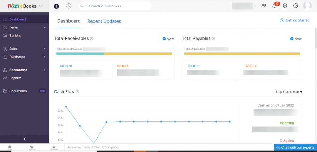 Zoho Books Zuper Integration Dashboard